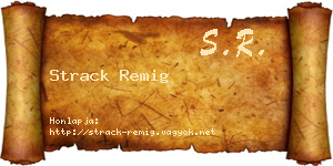 Strack Remig névjegykártya